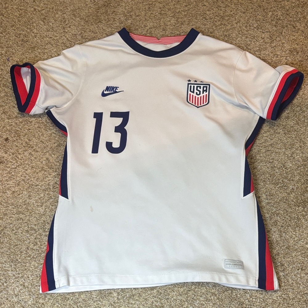 White Soccer Jersey with Number 13